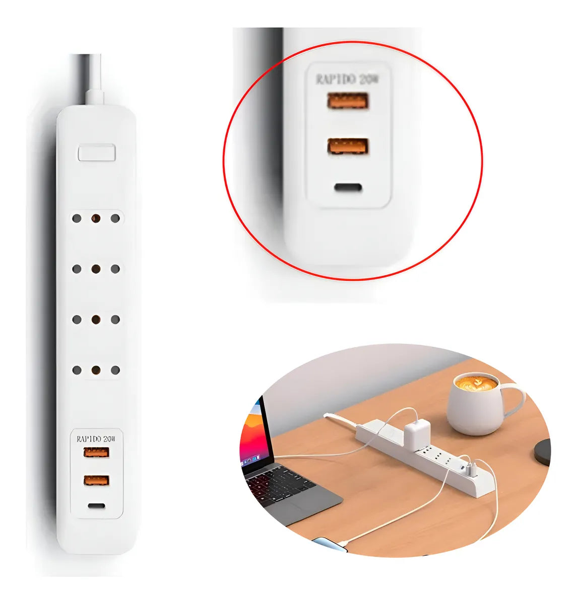 FALATALE Classic 4 · 1 USB-C + 2 USB
