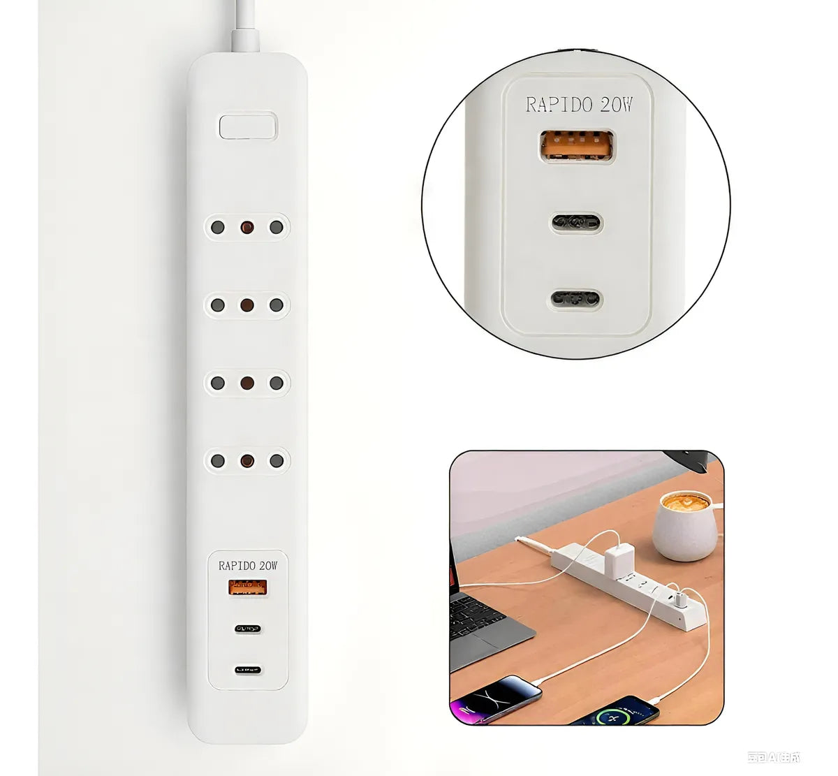 FALATALE Classic 4 · 2 USB-C + 1 USB